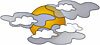Mostly cloudy