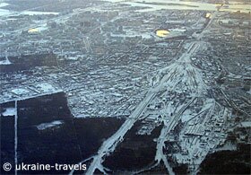 Dnipro river completely iced over
